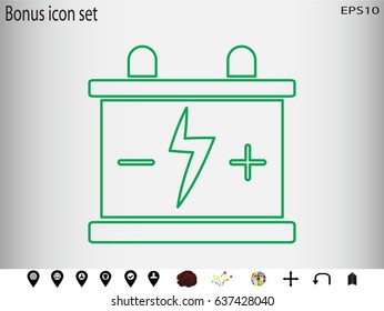 car battery, icon, vector illustration eps10