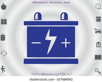 car battery, icon, vector illustration eps10
