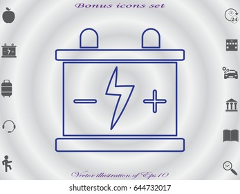car battery, icon, vector illustration eps10