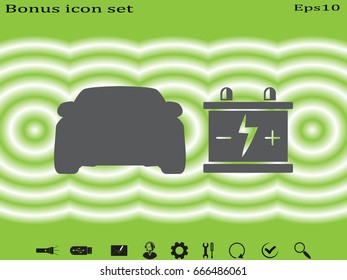 car battery, icon, vector illustration eps10