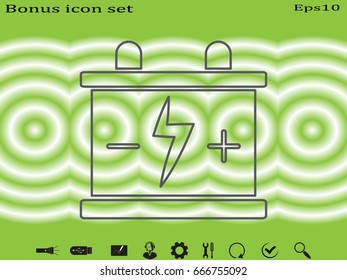 car battery, icon, vector illustration eps10