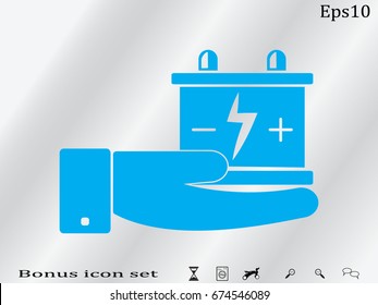 car battery, icon, vector illustration eps10