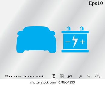 car battery, icon, vector illustration eps10