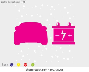 car battery, icon, vector illustration eps10