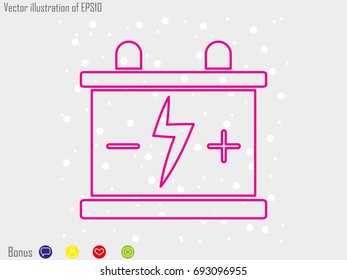 car battery, icon, vector illustration eps10