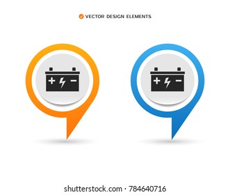 Icono de la batería del coche. Ilustración del vector