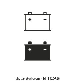 Car battery icon, Vector isolated flat design illustration.