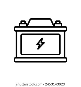 car battery icon vector in line style