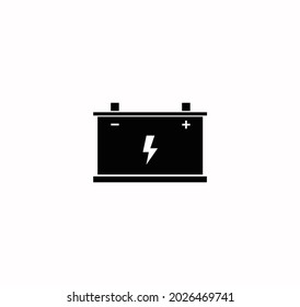 Vector de icono de la batería del automóvil en fondo blanco