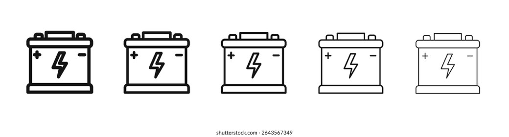Car Battery icon vector outline set illustration sign