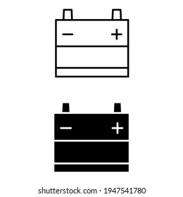 Car battery icon vector set. accumulator illustration sign collection. charge symbol or logo.