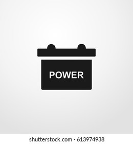 car battery icon. vector sign symbol on white background