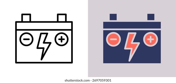 Icono de la batería del coche whitegrey Ilustración vectorial