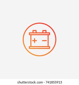 Car battery icon.gradient illustration isolated vector sign symbol