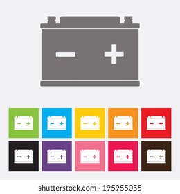 Car battery icons set - Vector