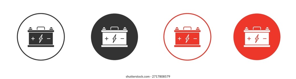 Car battery icons simple flat silhouette vector illustration