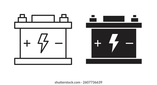 Car battery icons vectors graphic designs