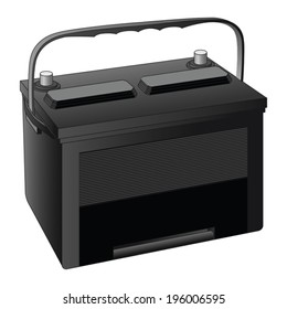 Car Battery is an illustration of a 12 volt battery used in automobiles in black with space for your text.