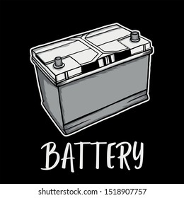 car battery illustration. automotive illustration