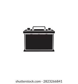 Car battery illustration with handle and terminals shown clearly