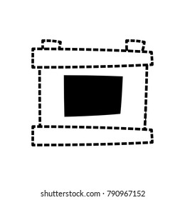 Car battery isolated cartoon