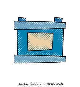 Car battery isolated cartoon
