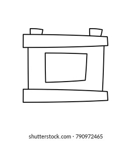 Car battery isolated cartoon