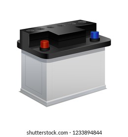 Car Battery Isolated on a White Background 3d Isometric View for Web and App. Vector illustration of Accumulator