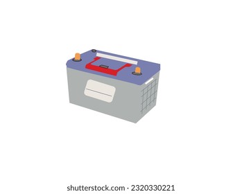 Car battery isolated on white background.