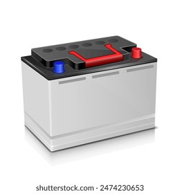 Car battery isolated on white background. Vector illustration