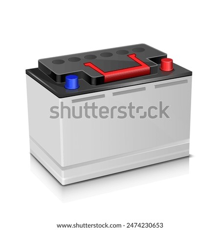 Car battery isolated on white background. Vector illustration