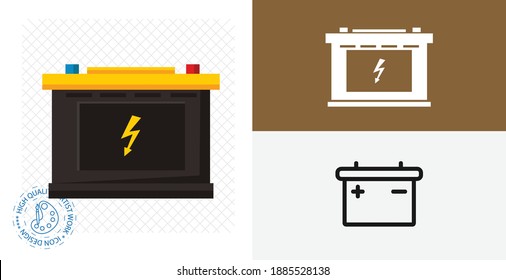Autobatterie einzeln auf Vektorsymbol. Umweltverschmutzung, Ökodesign-Element