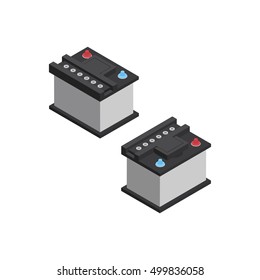 car battery Isometric Vector Illustration Created For Mobile, Web, Decor, Print Products, Application on white background