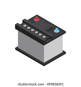 car battery Isometric Vector Illustration Created For Mobile, Web, Decor, Print Products, Application on white background