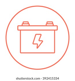 Car battery line icon.