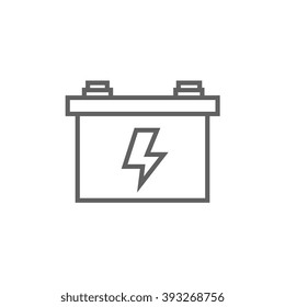 Car battery line icon.
