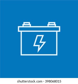 Car battery line icon.