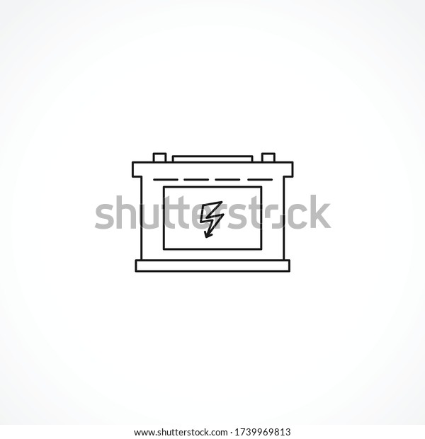 car\
battery line icon. car battery isolated line\
icon