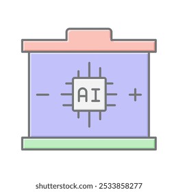 Car Battery lineal color icon , vector, pixel perfect, illustrator file