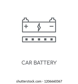 Car battery linear icon. Car battery concept stroke symbol design. Thin graphic elements vector illustration, outline pattern on a white background, eps 10.