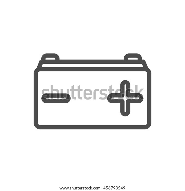 car battery linear\
icon. Thin line design