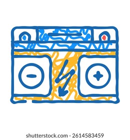 car battery mechanic doodle icon sketch vector. car battery mechanic sign. isolated symbol illustration