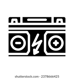 car battery mechanic glyph icon vector. car battery mechanic sign. isolated symbol illustration