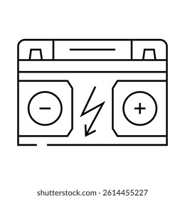car battery mechanic line icon vector. car battery mechanic sign. isolated contour symbol black illustration