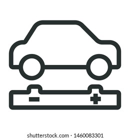 car battery - minimal line web icon. simple vector illustration. concept for infographic, website or app.