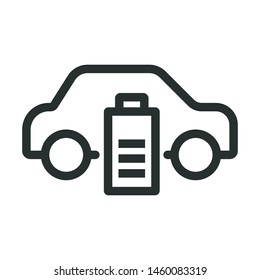 car battery - minimal line web icon. simple vector illustration. concept for infographic, website or app.