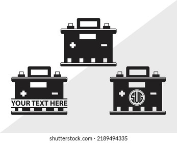 Car Battery Monogram SVG Printable Vector Illustration svg
