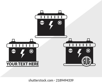 Car Battery Monogram SVG Printable Vector Illustration svg