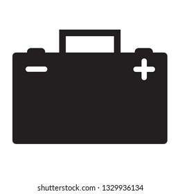 car battery on white background. flat style. car battery symbol.