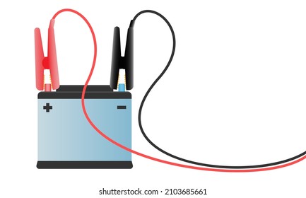 Autobatterie auf weißem Hintergrund, Vektorgrafik. С kranken Autos. 